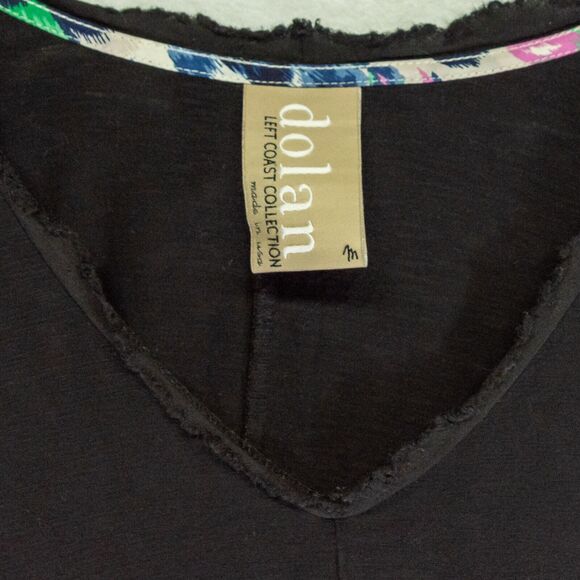 Women's Medium Shirt Black DOLAN Tunic 3/4 Length Sleeve Oversized Stretchy Top - Picture 3 of 7